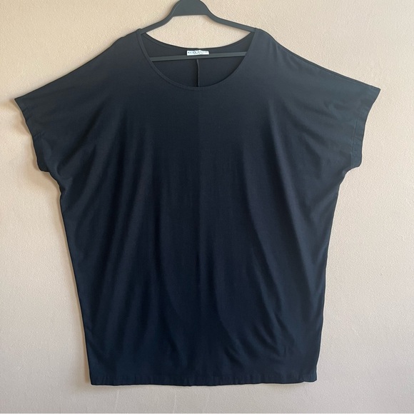 Bryn Walker Women’s Bamboo Lagom Oversized Relaxed Tunic Black Coastal Small - Picture 1 of 14